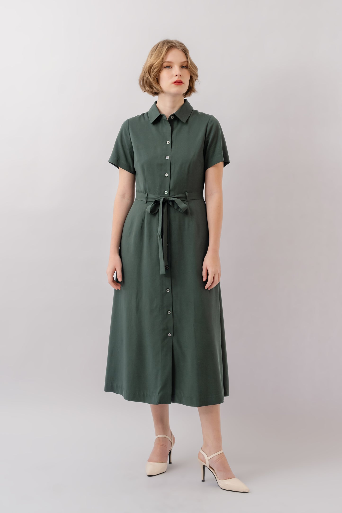 Classic Shirt Dress - Forest