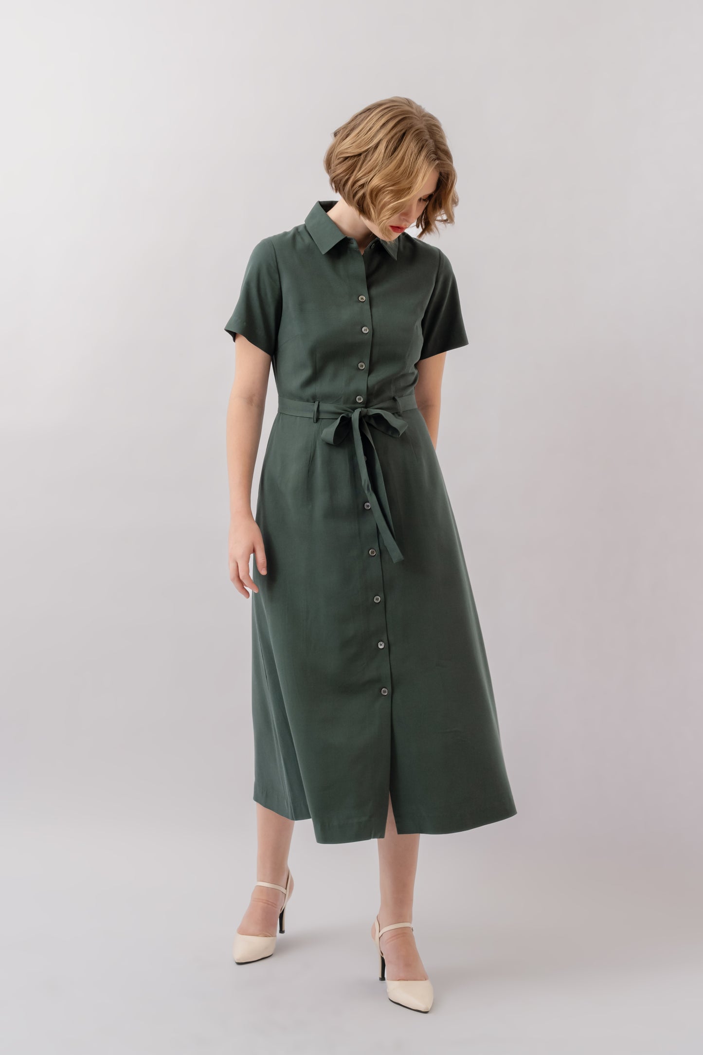 Classic Shirt Dress - Forest