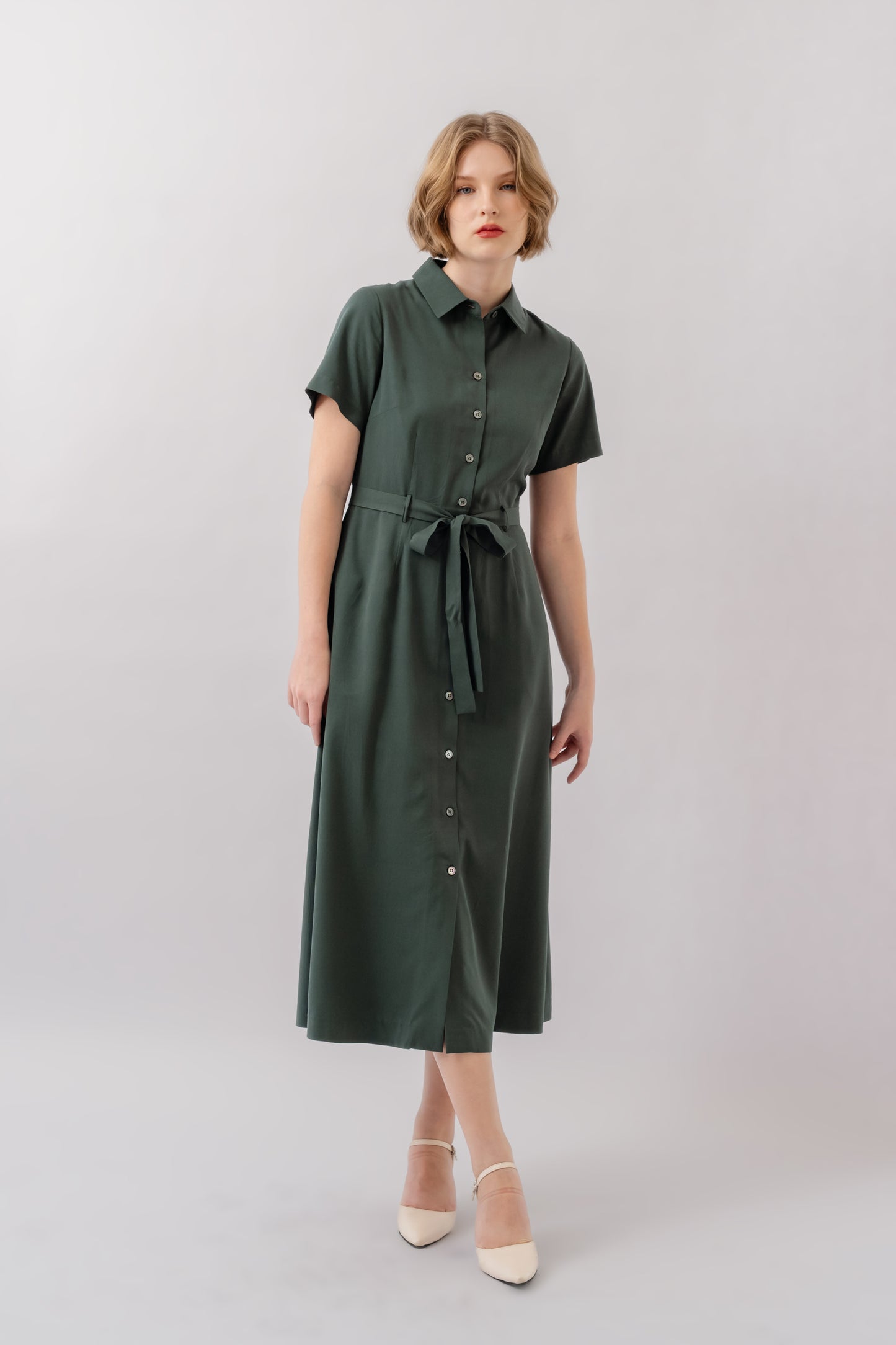 Classic Shirt Dress - Forest