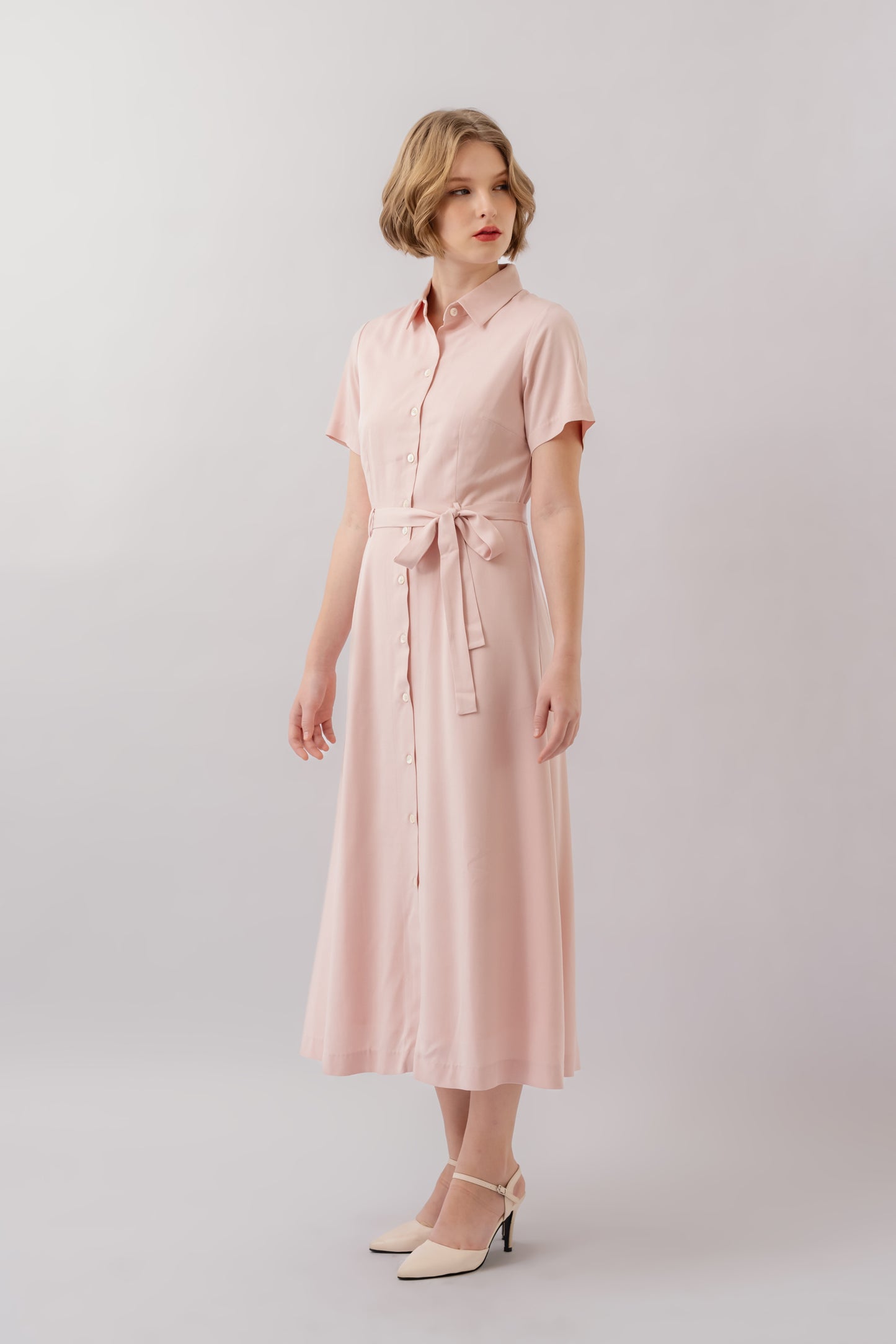 Classic Shirt Dress - Petal Pink