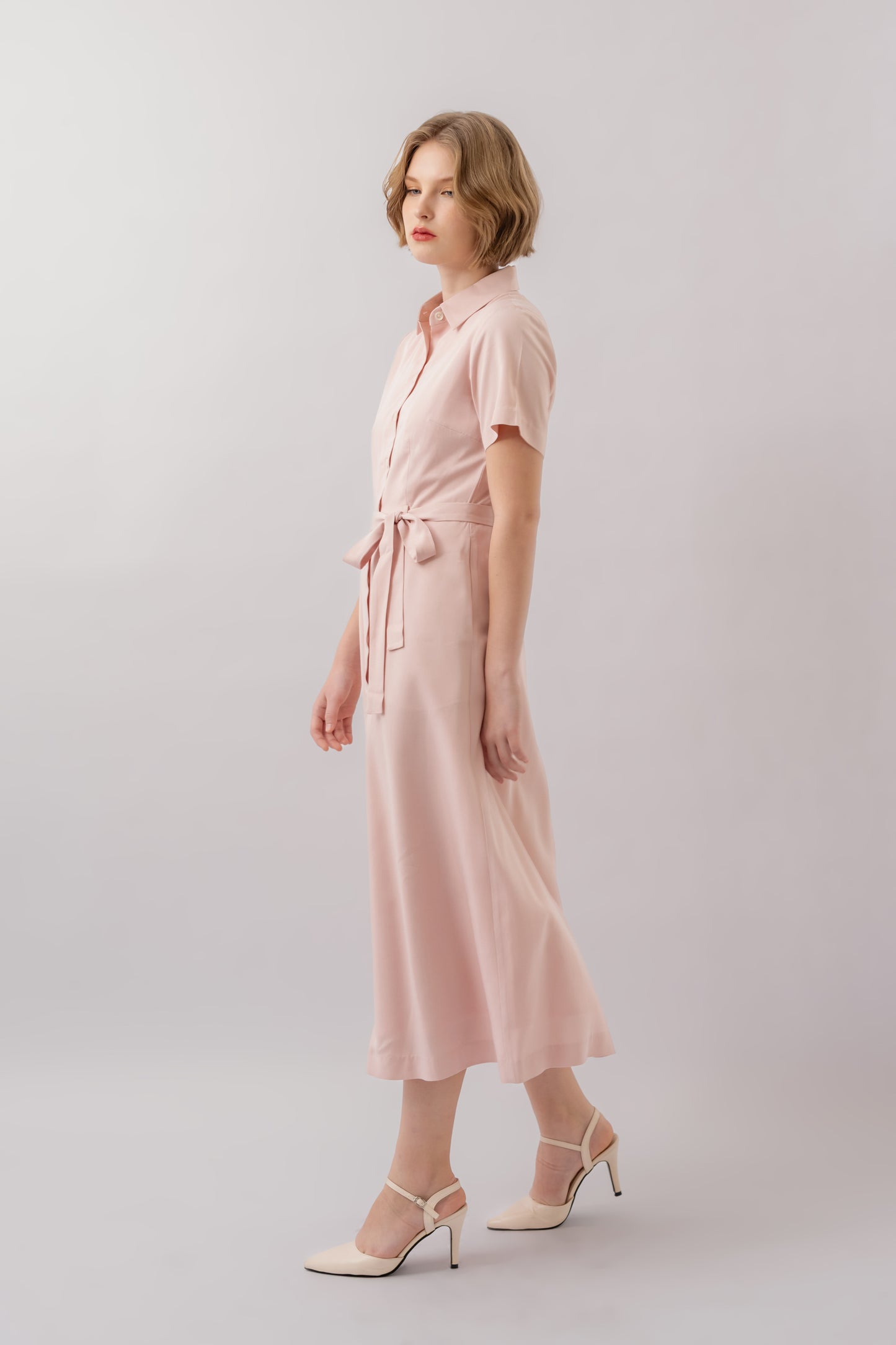 Classic Shirt Dress - Petal Pink