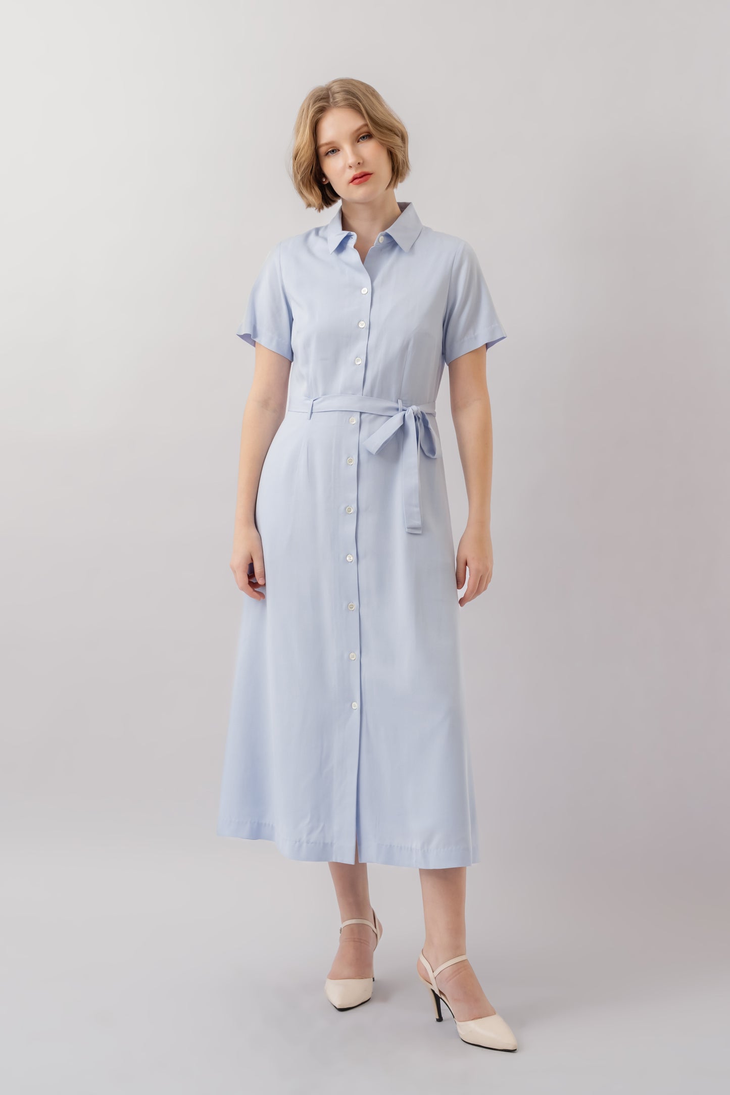 Classic Shirt Dress - Sky