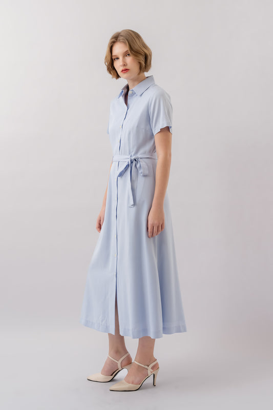 Classic Shirt Dress - Sky