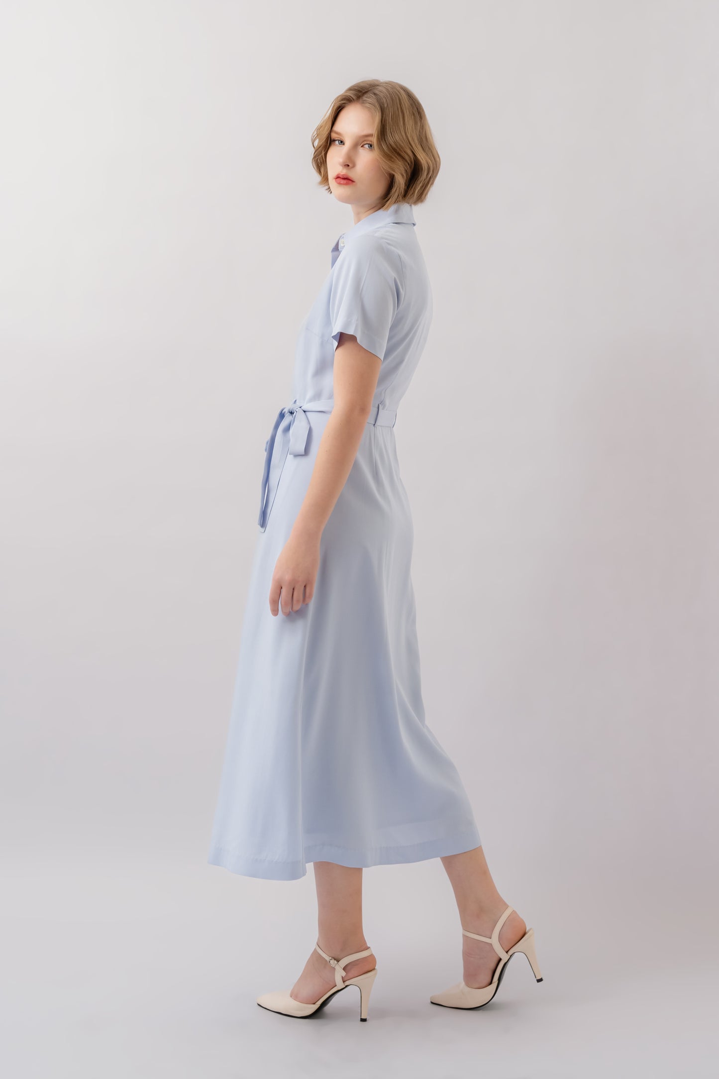 Classic Shirt Dress - Sky