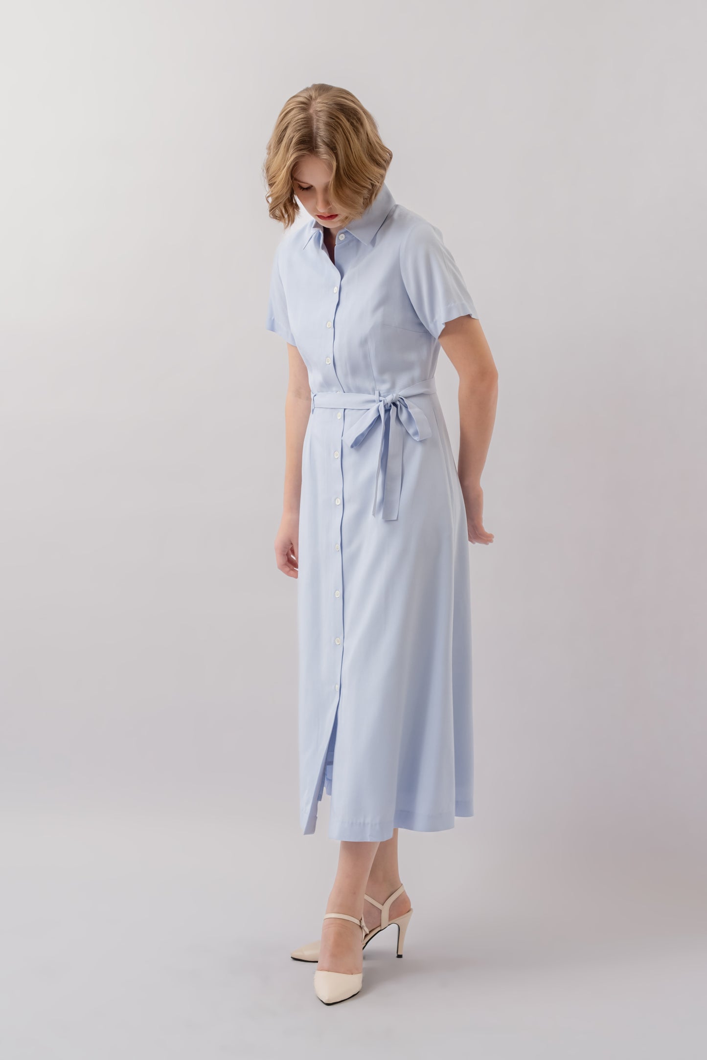 Classic Shirt Dress - Sky