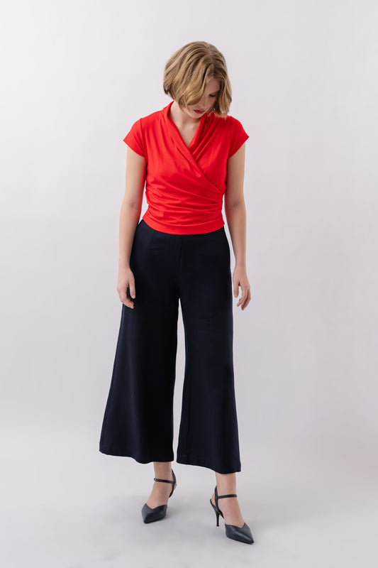 Tencel Wide Legged Pants - Navy