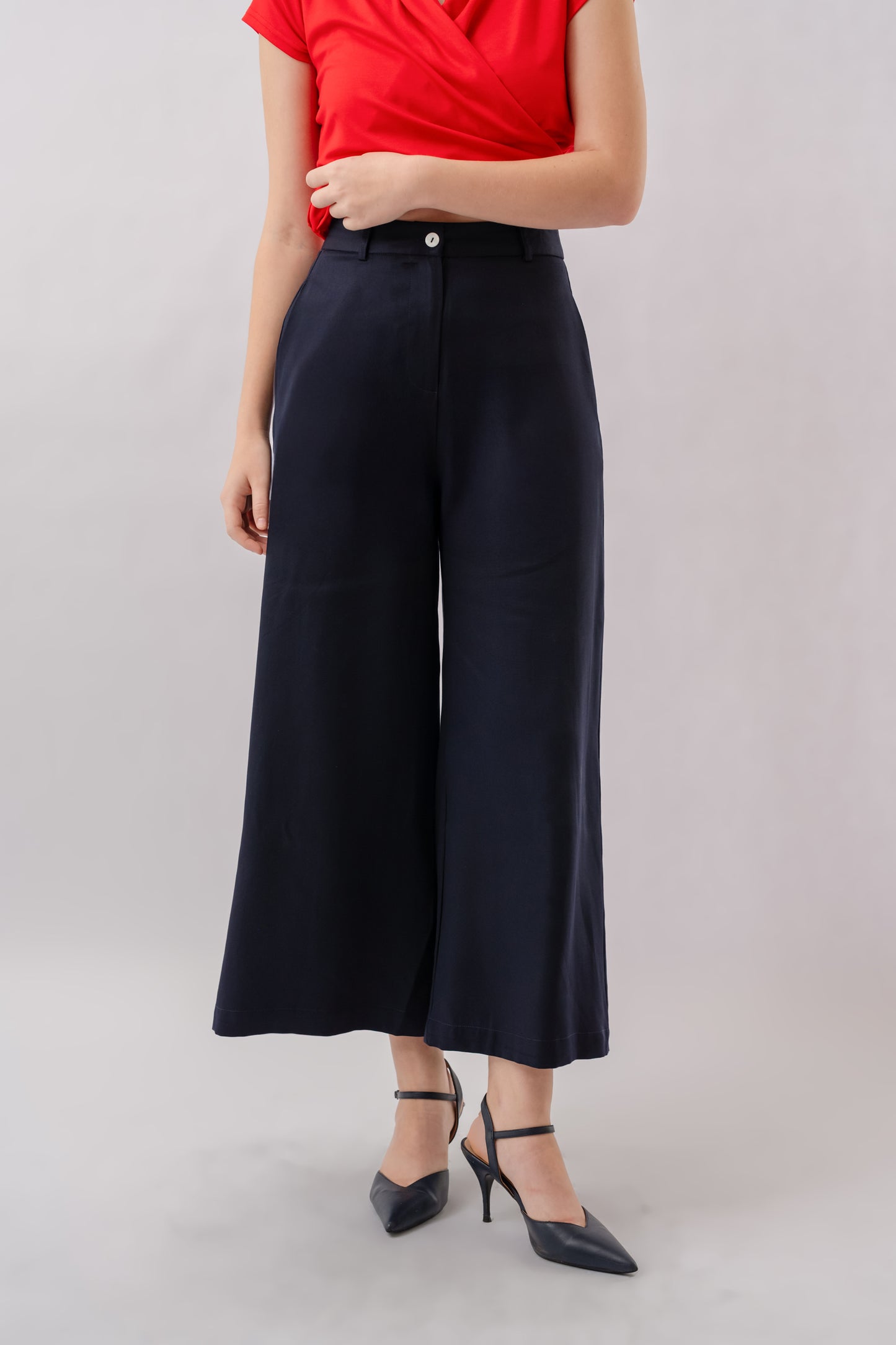 Tencel Wide Legged Pants - Navy