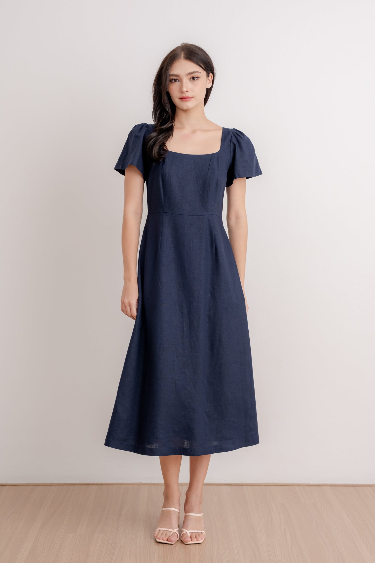Scoop Neck A-line Tea Dress - Navy (2nd Edition)