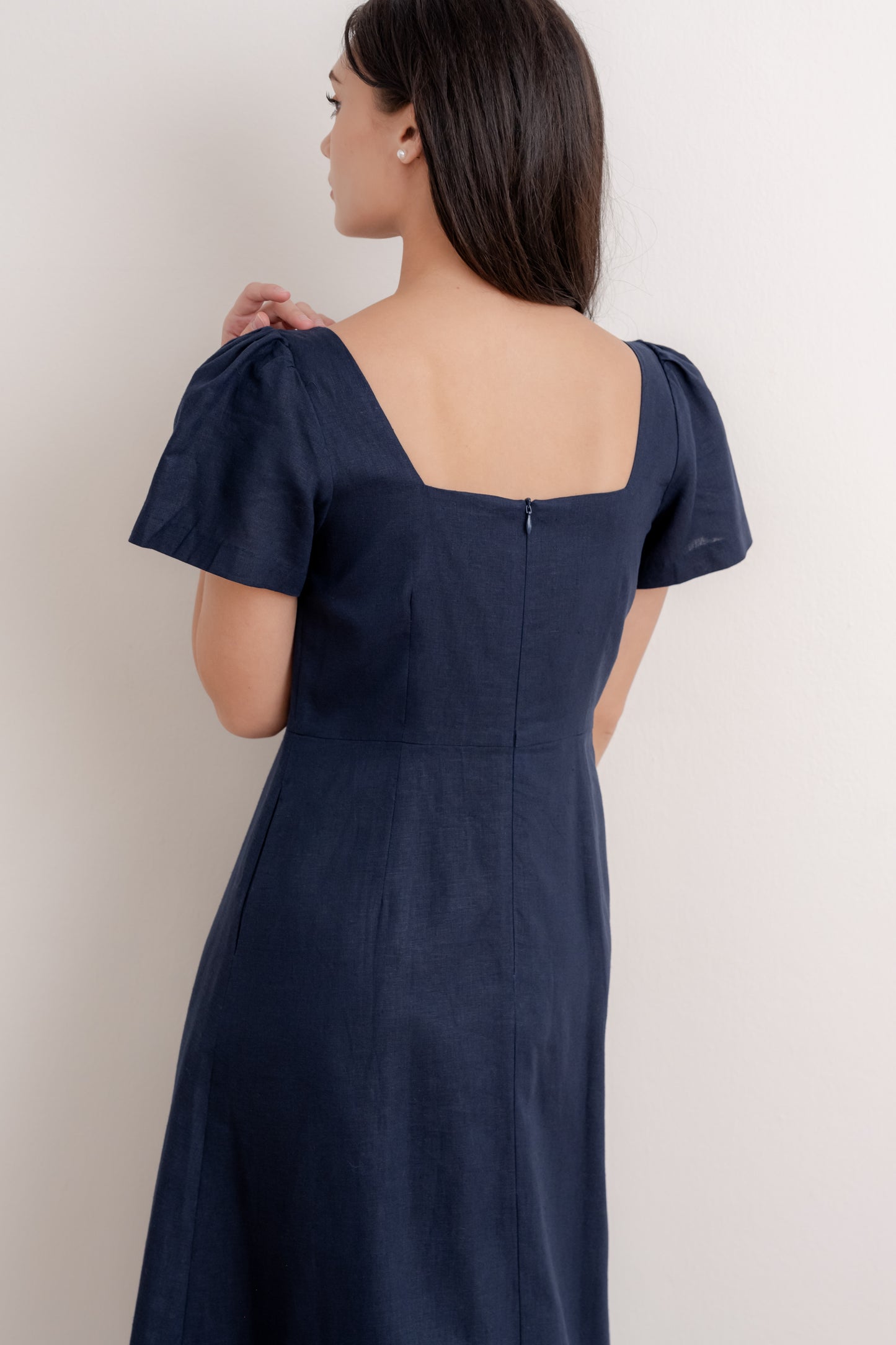 Scoop Neck A-line Tea Dress - Navy (2nd Edition)