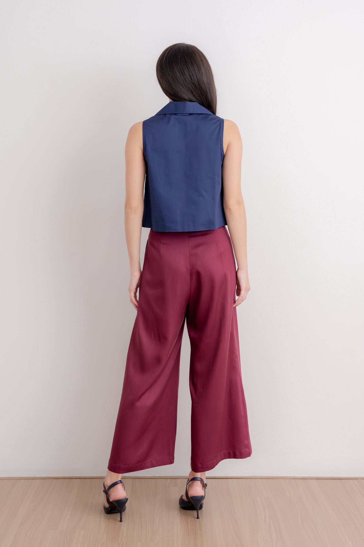 Tencel Wide Legged Pants - Wine