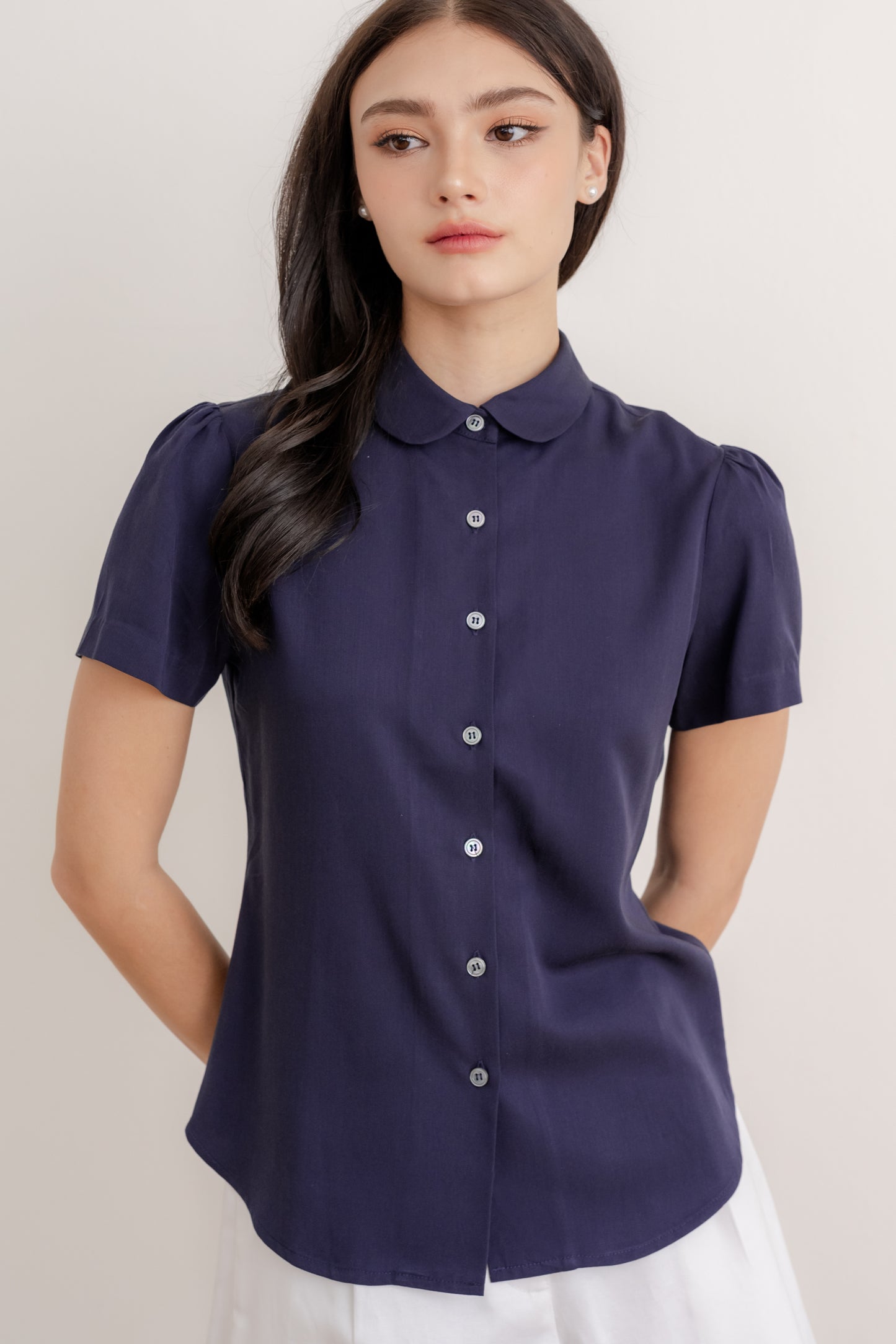 Signature Shirt Blouse - Navy