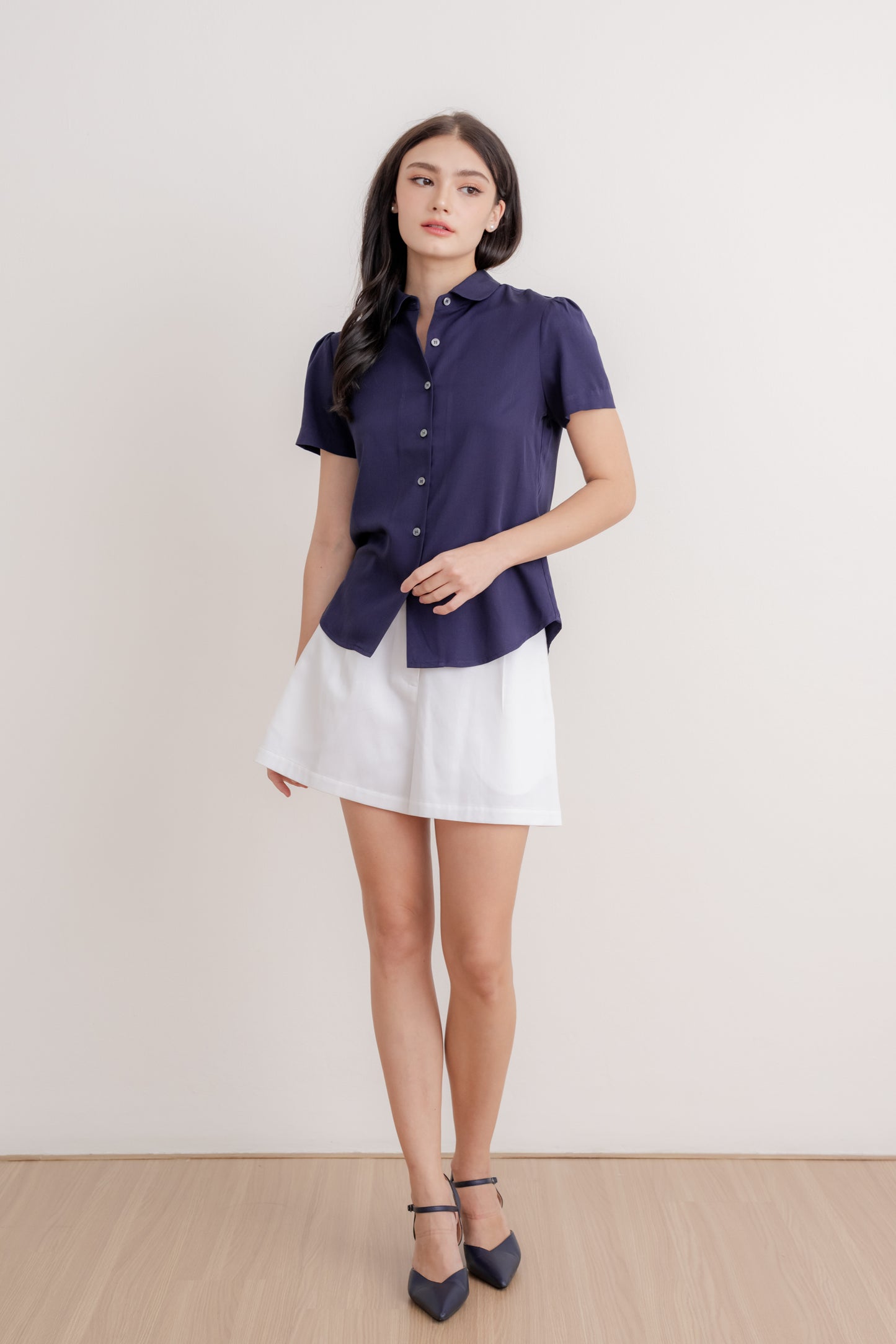 Signature Shirt Blouse - Navy