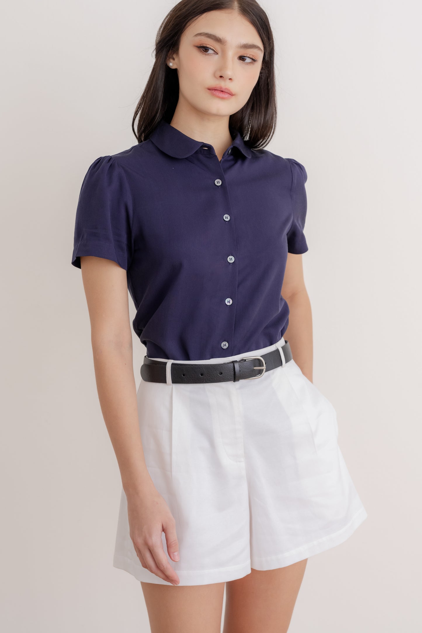 Signature Shirt Blouse - Navy