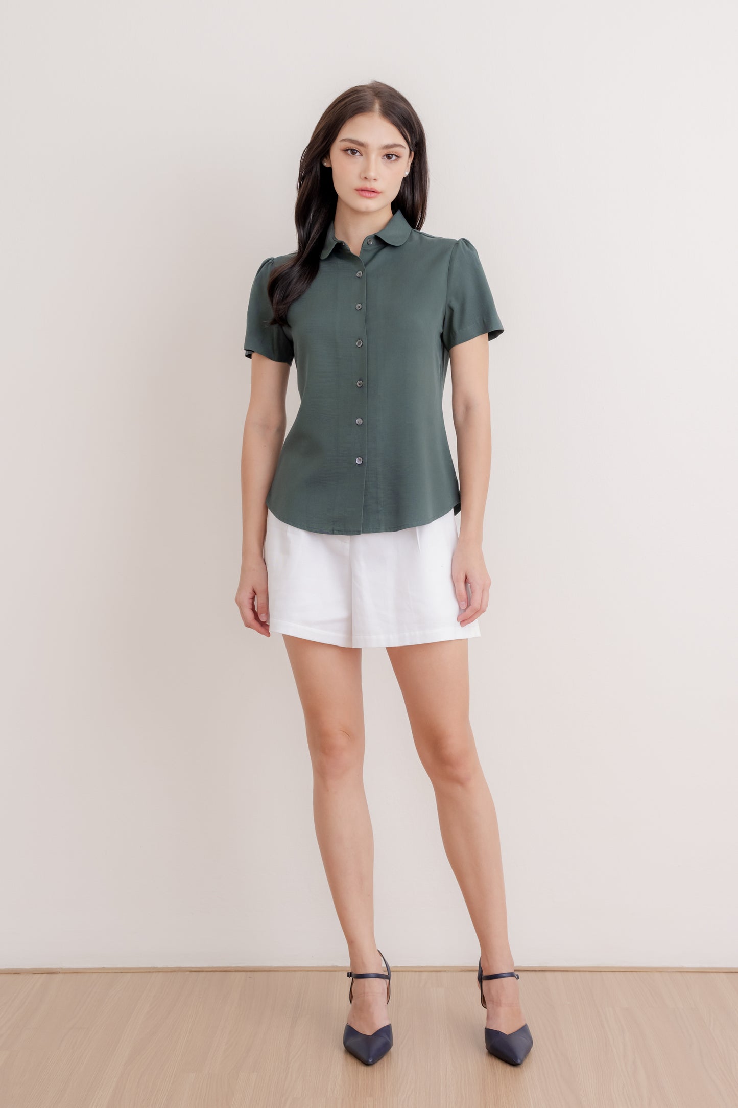 Signature Shirt Blouse - Forest
