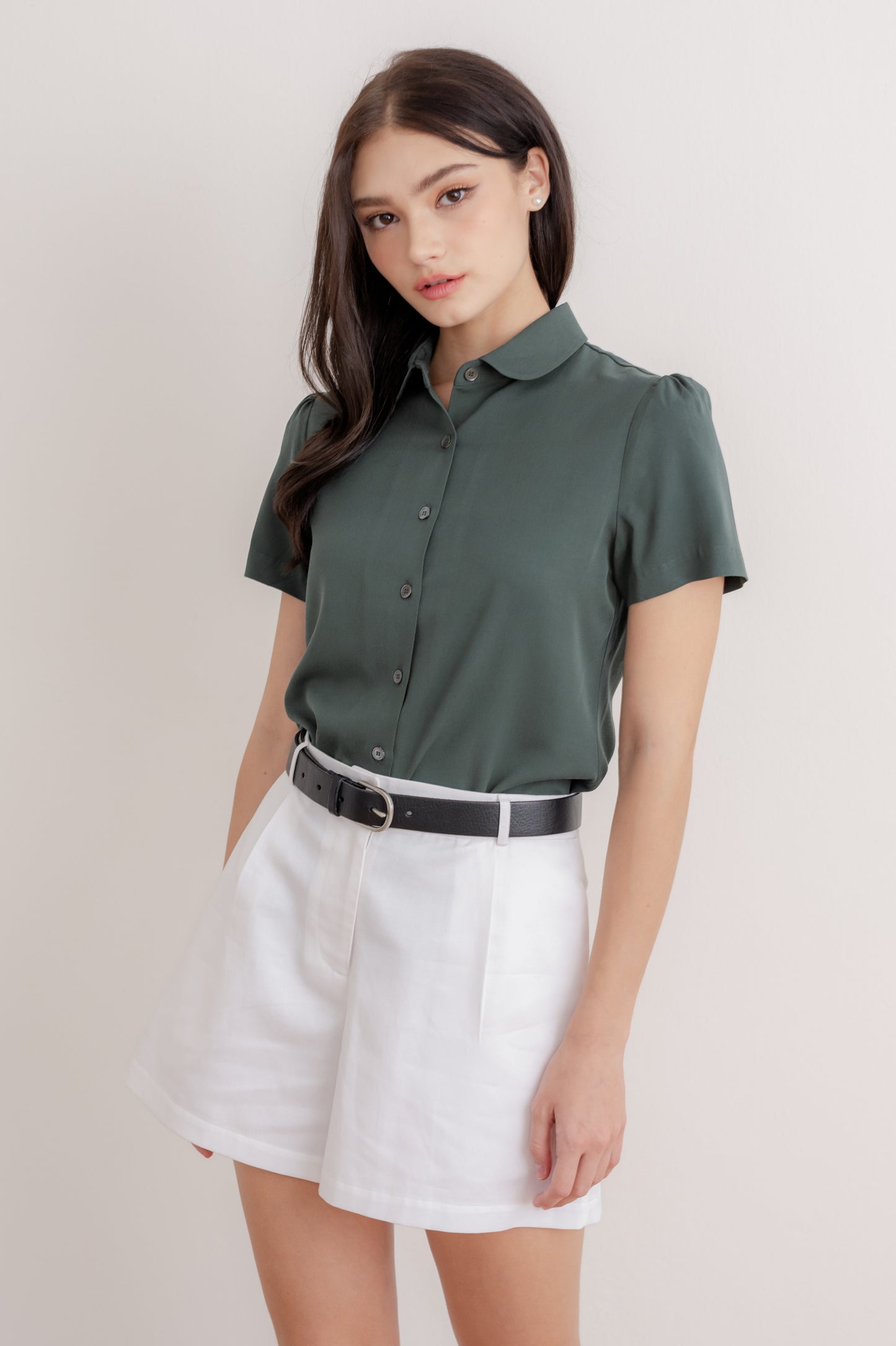 Signature Shirt Blouse - Forest
