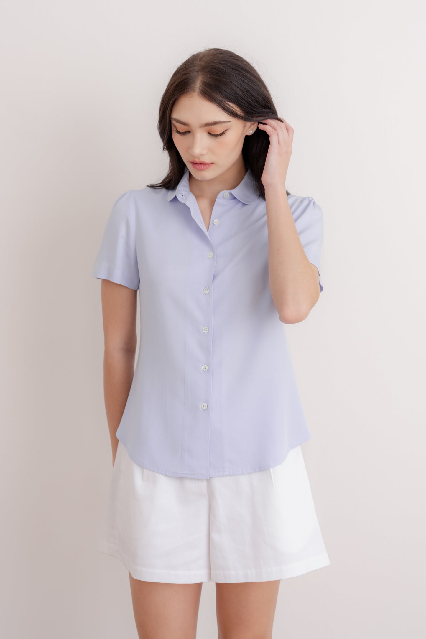Signature Shirt Blouse - Sky