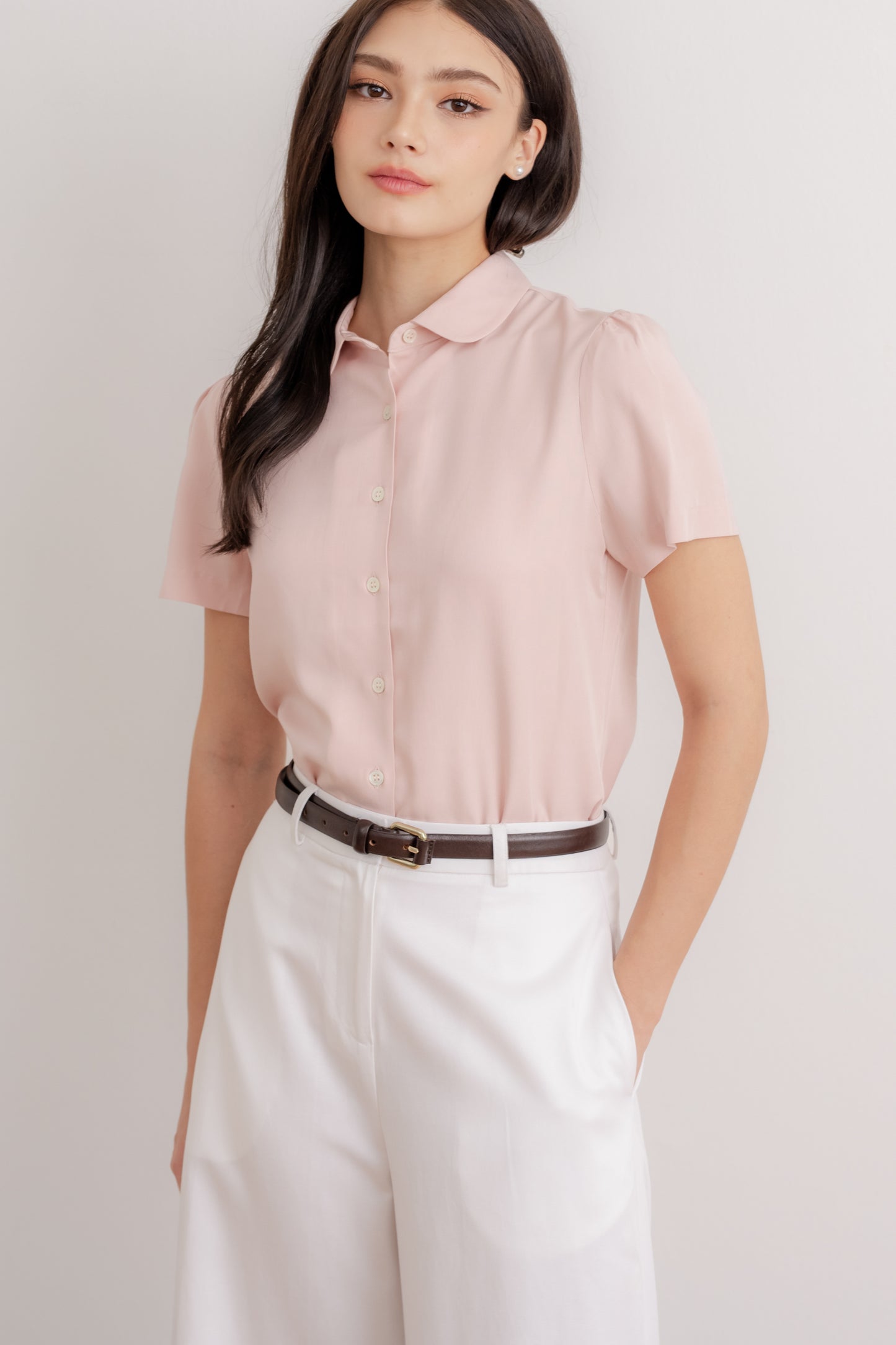 Signature Shirt Blouse - Petal Pink