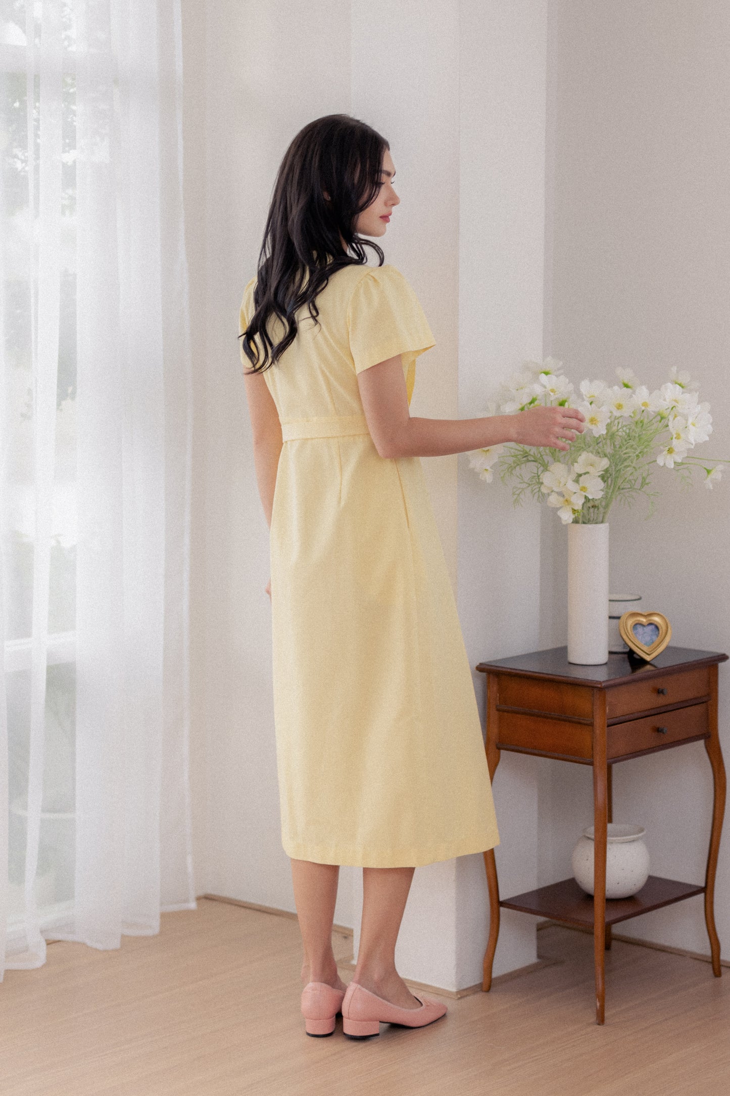 Flutter Sleeve Wrap Dress - Sunlight