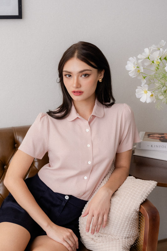 Signature Shirt Blouse - Petal Pink