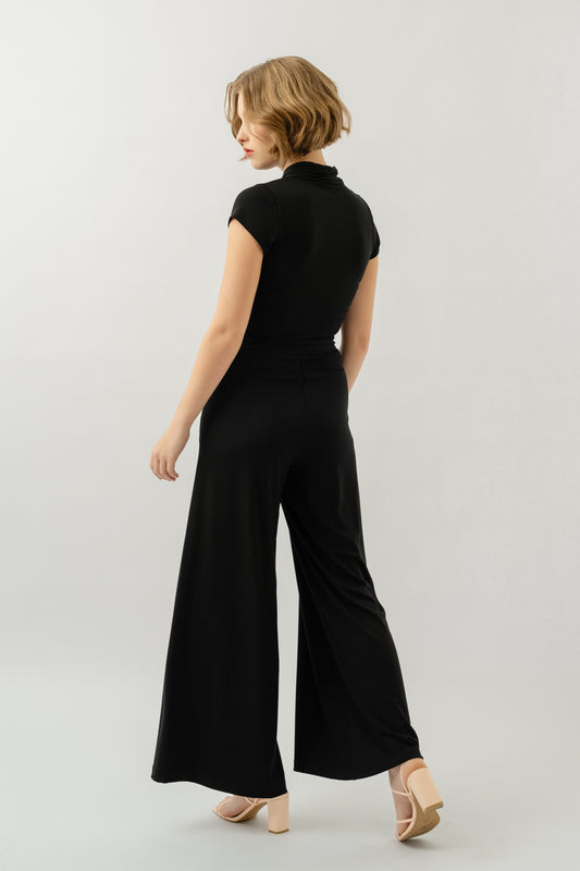 Bamboo Flare Pants - Black