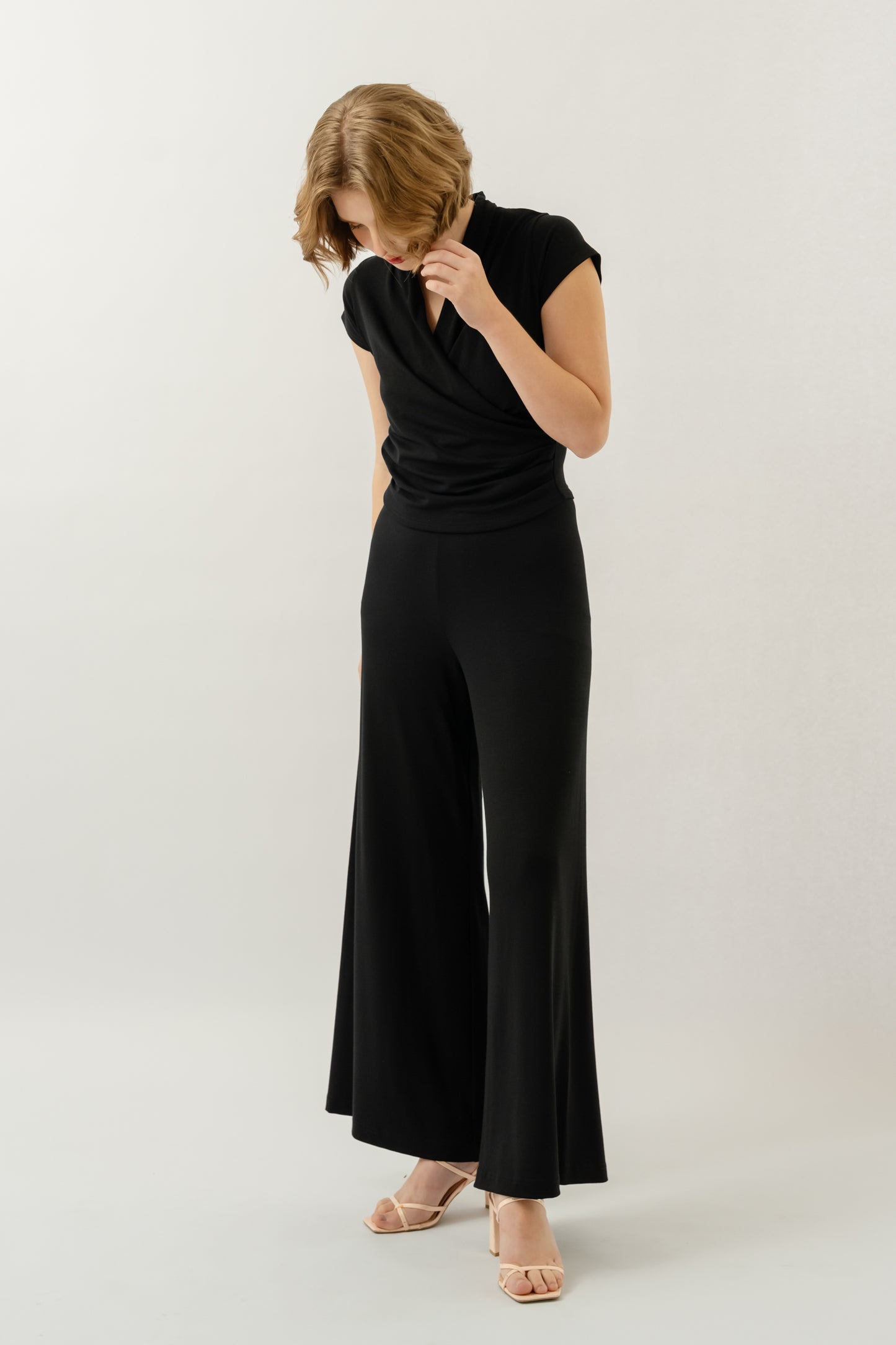 Bamboo Flare Pants - Black