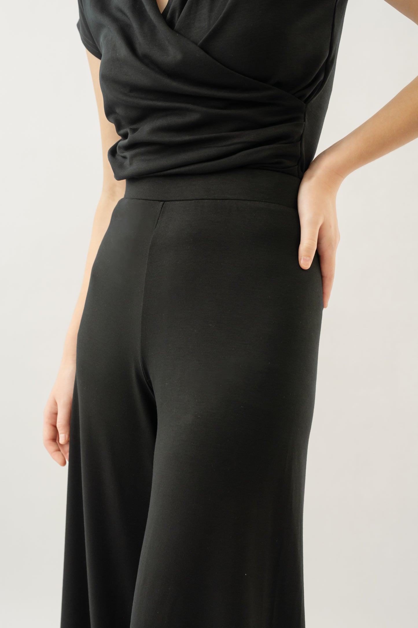 Bamboo Flare Pants - Black