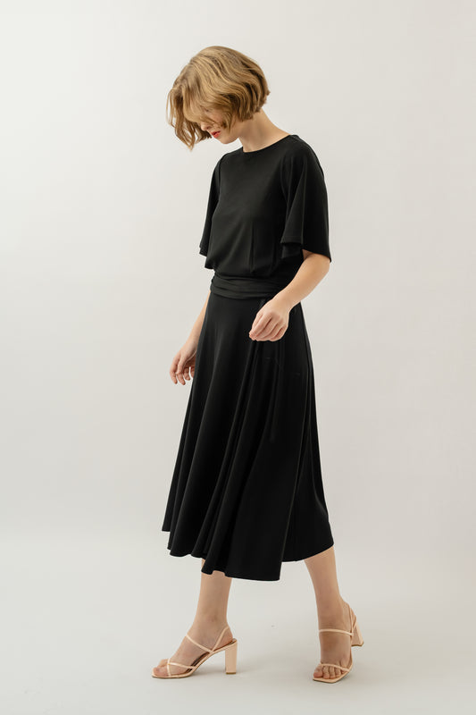 Bamboo Wrap Skirt - Black