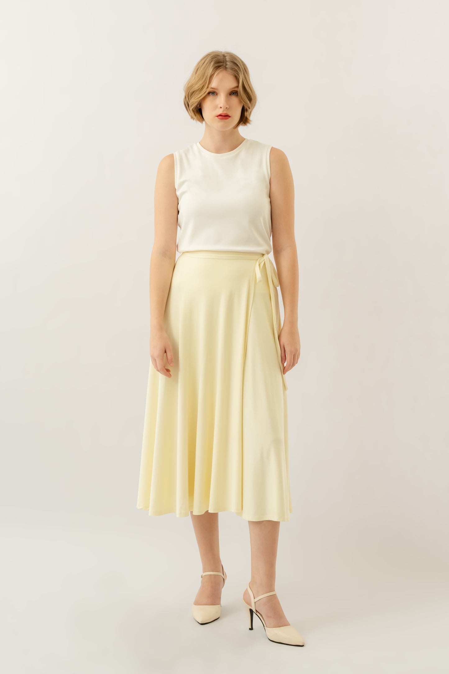 Bamboo Wrap Skirt - Pale Yellow