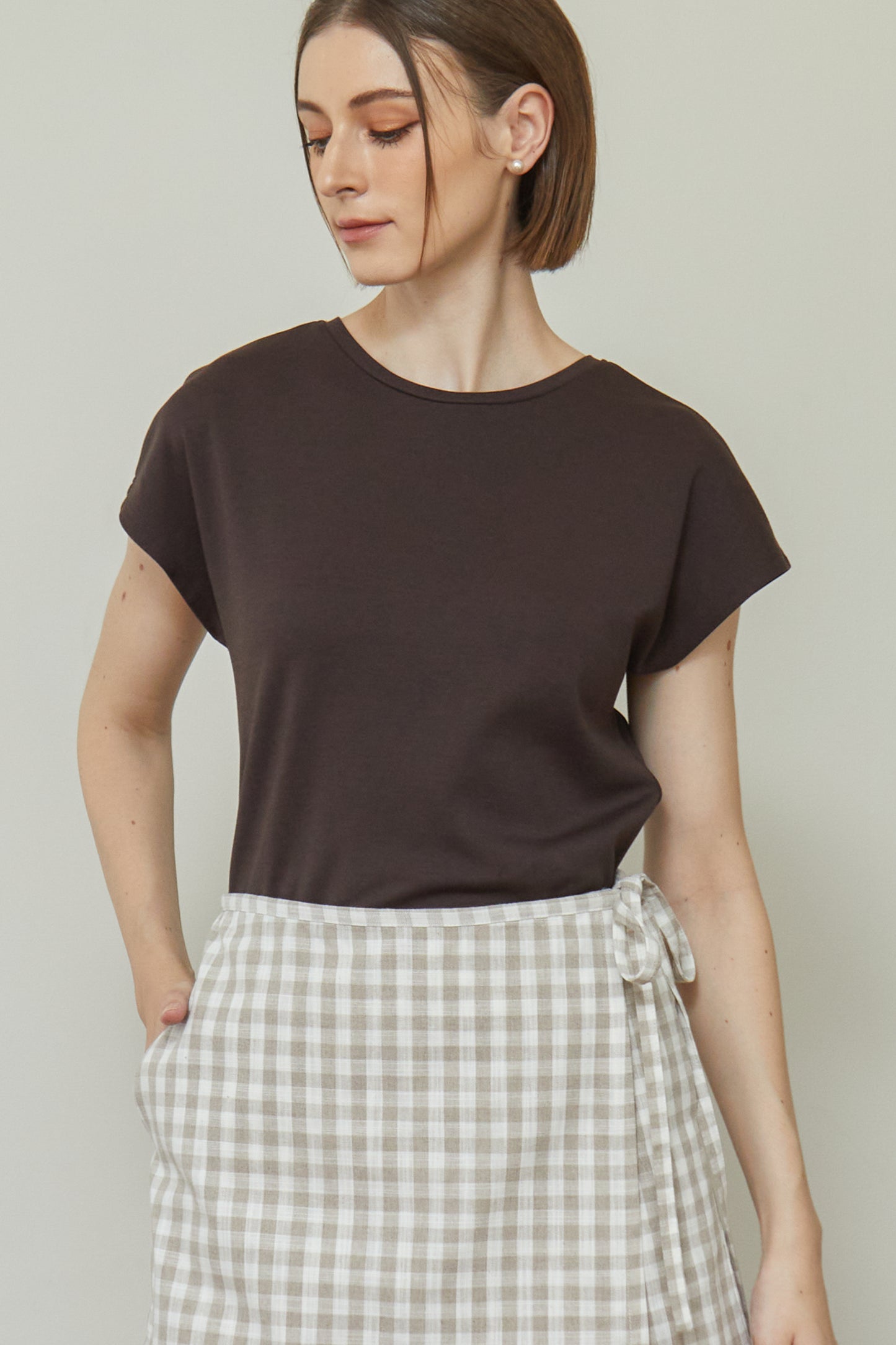 Cap Sleeve Top - Chocolate