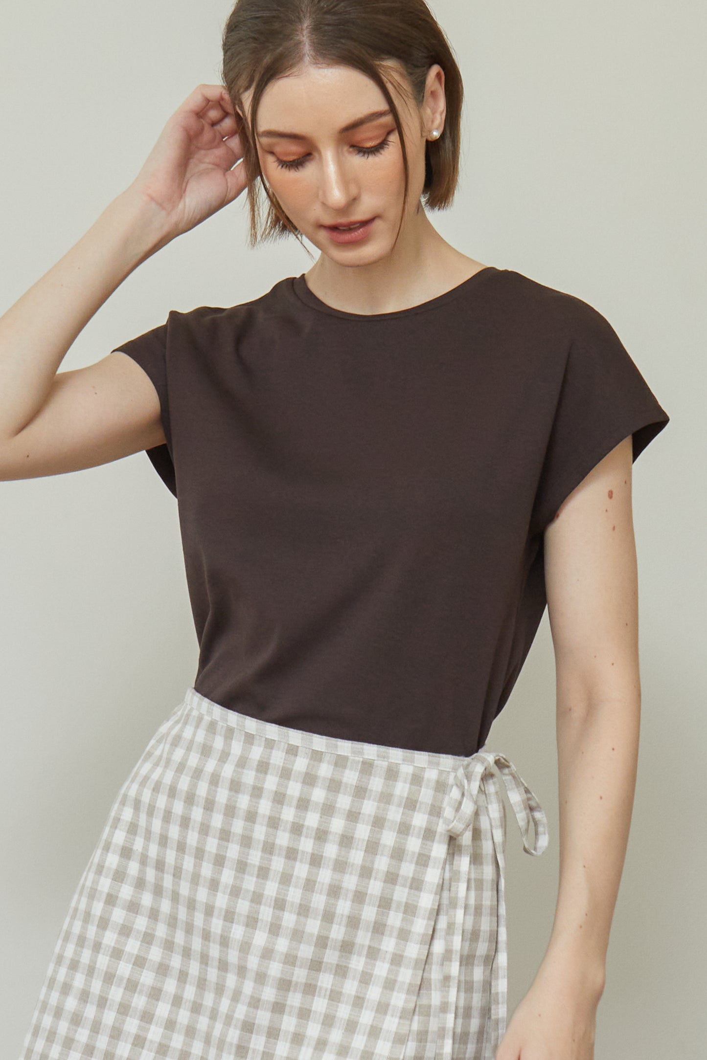 Cap Sleeve Top - Chocolate