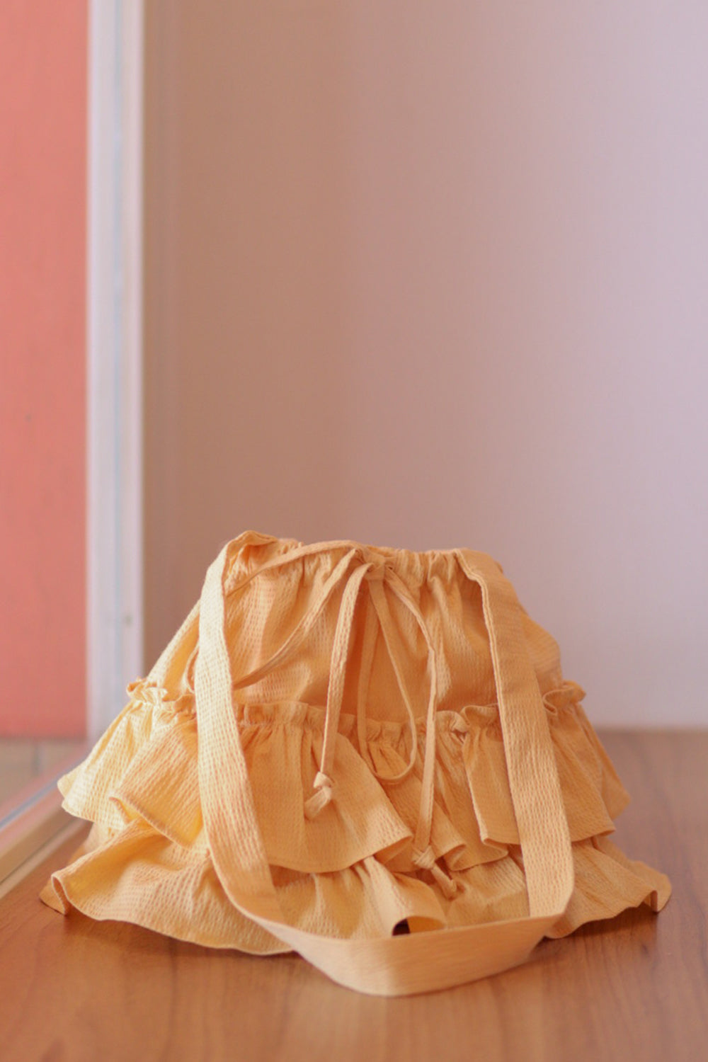Ruffle Drawstring Tote - Marigold