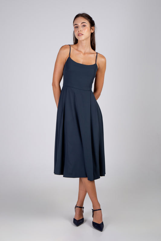 Pleated Midi Dress - Dark Teal