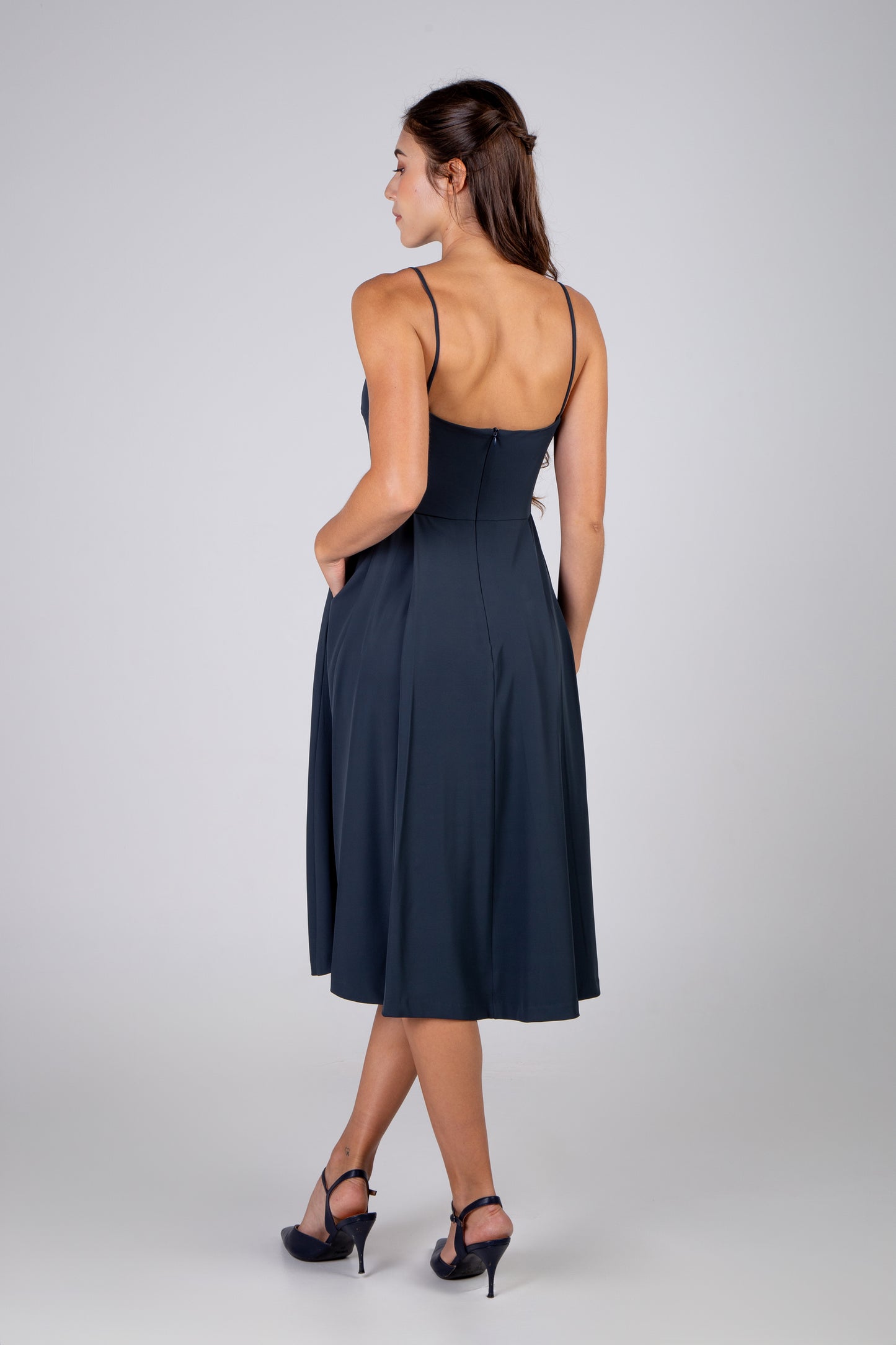 Pleated Midi Dress - Dark Teal