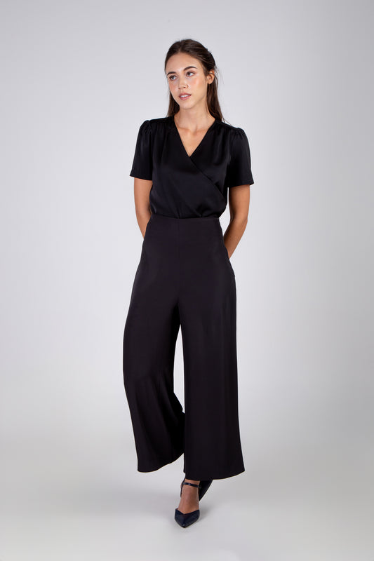 Wide-Leg Pants - Black