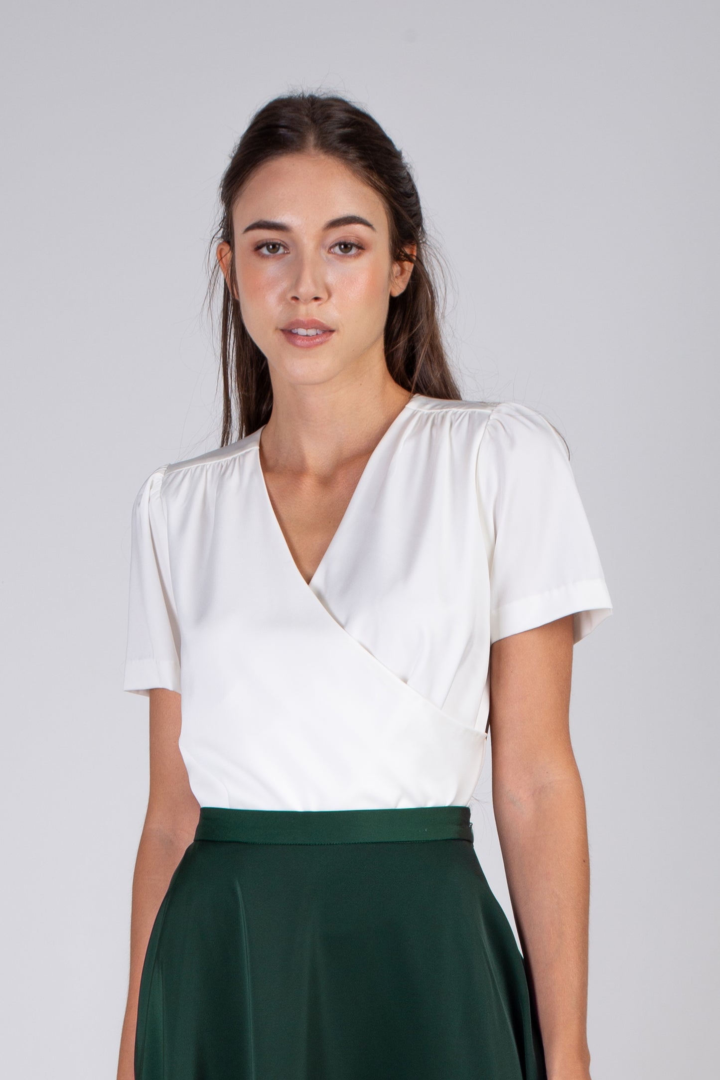 Faux Wrap Blouse (Regular) - White
