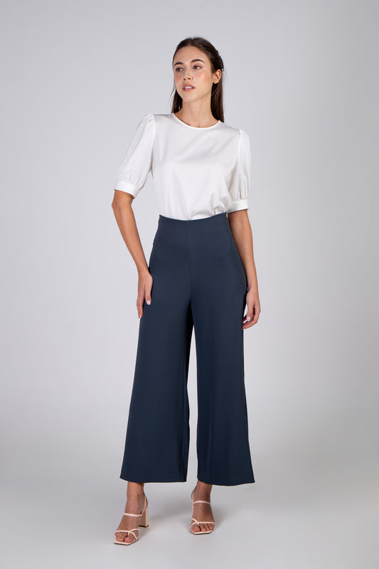 Wide-Leg Pants - Dark Teal