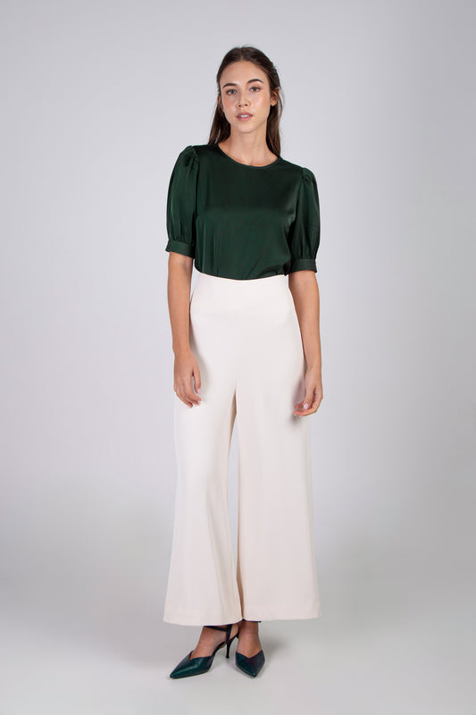 Wide-Leg Pants - Ivory