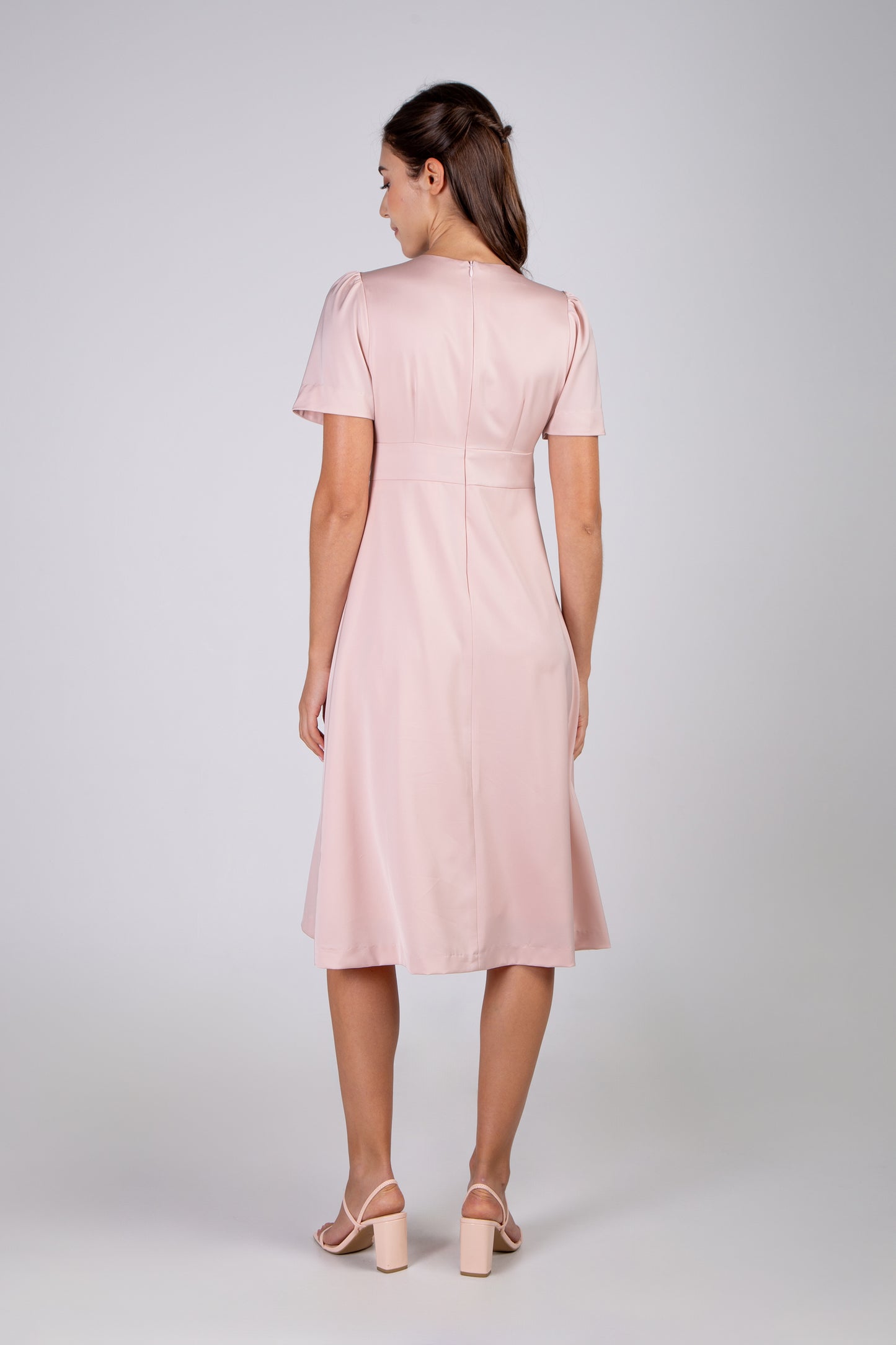 Dress With Gather Detail - Blush