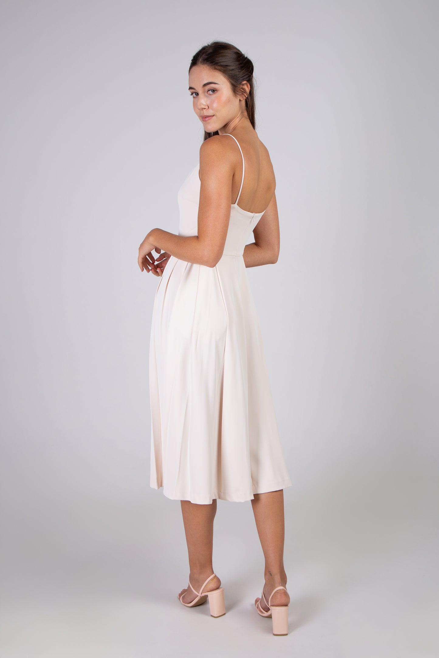 Pleated Midi Dress - Ivory