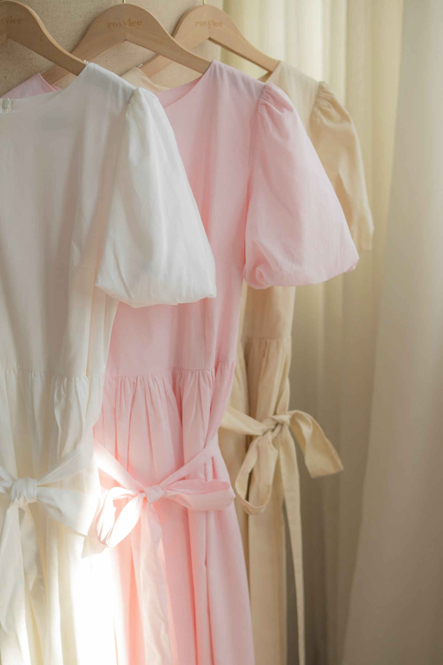 Relaxed Midi Dress with Wrap Sash - Petal Pink