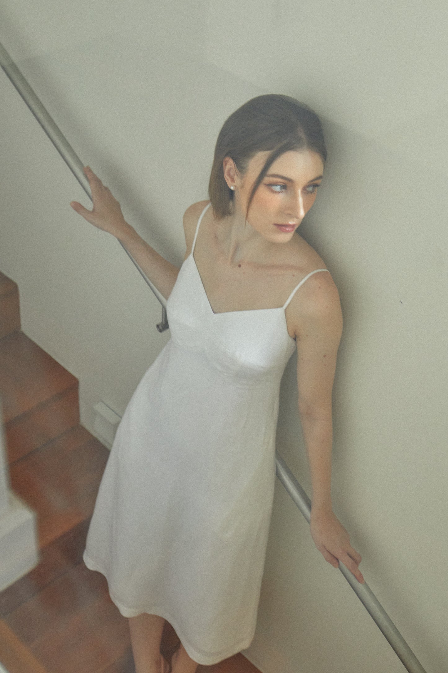Linen Midi Sundress - White