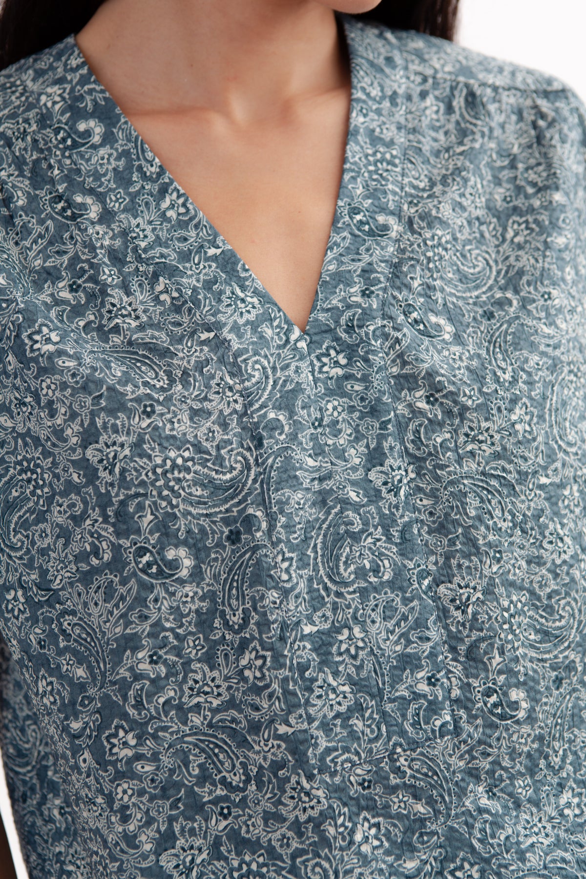 Weekend Boxy Blouse in Print - Ocean