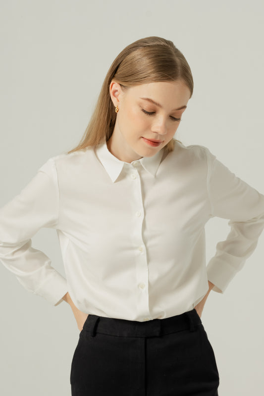 Relaxed Fit Tencel-Cotton Shirt - Ivory