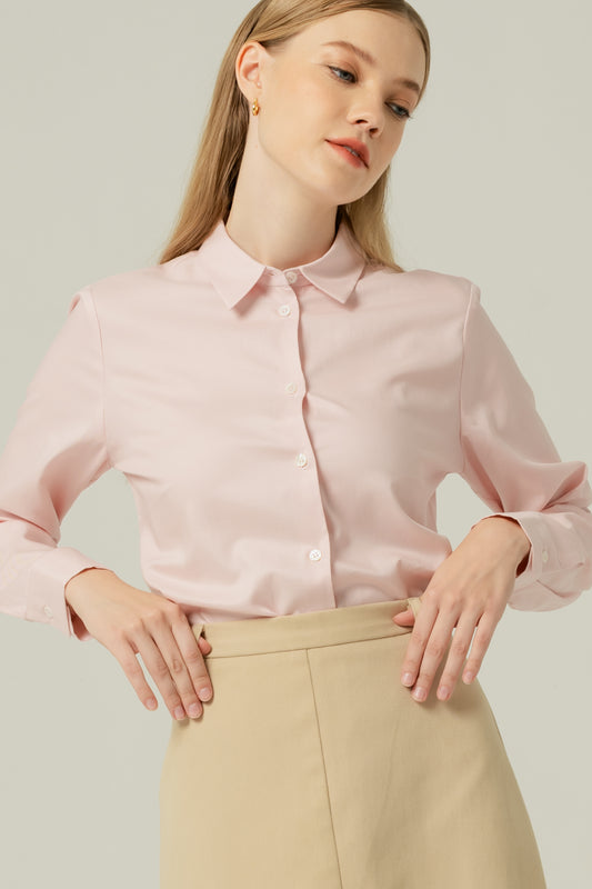 Relaxed Fit Tencel-Cotton Shirt - Powder Pink