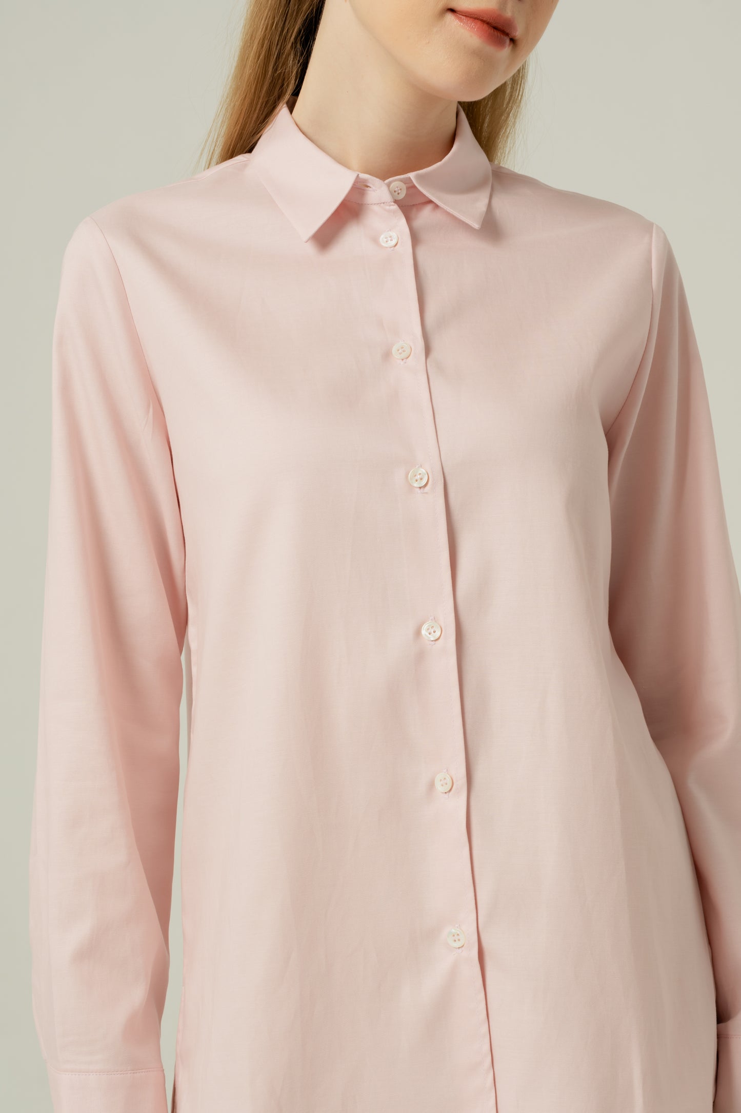 Relaxed Fit Tencel-Cotton Shirt - Powder Pink