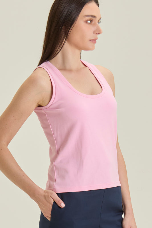 City Tank, Scoop Neck - Strawberry Milk