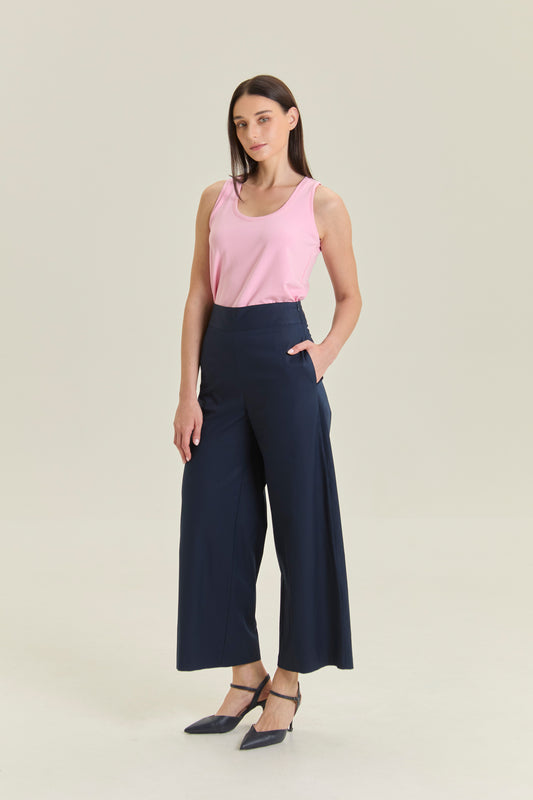 Tailored Straight Full-Length Trousers - Midnight