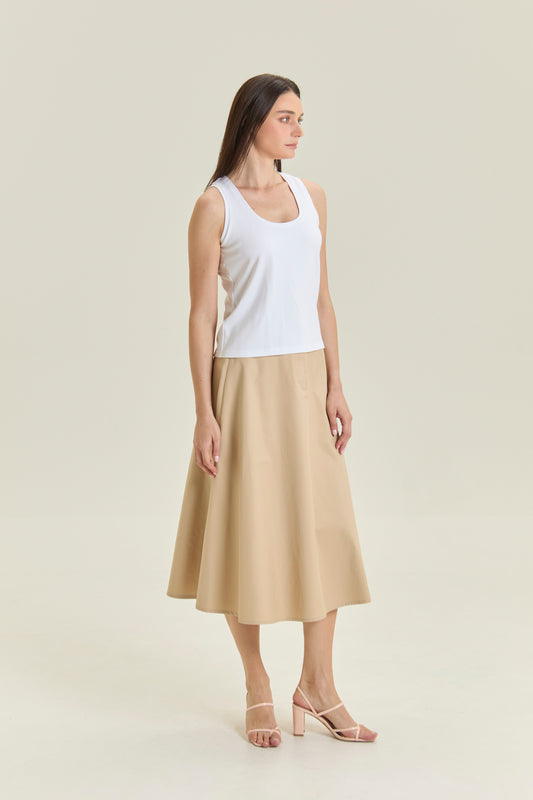 City Tank, Scoop Neck - White