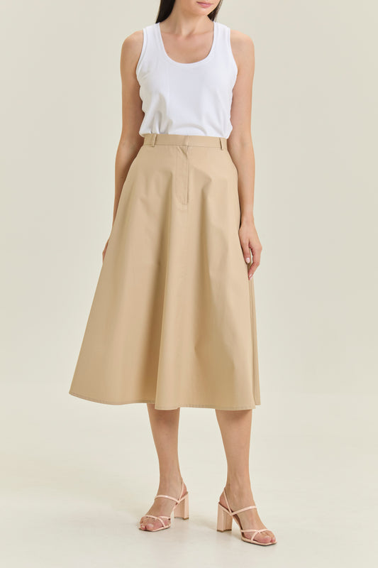 Tailored Midday A-line Skirt - Khaki