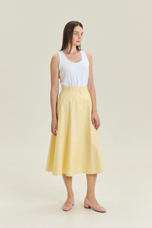 Tailored Midday A-line Skirt - Butter